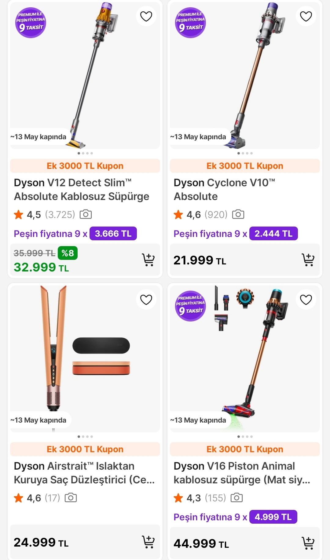 Dyson ürünlerinde 3000 TL kupon fırsatı Peşin fiyatına 9 taksit 🔥 - Görsel 1