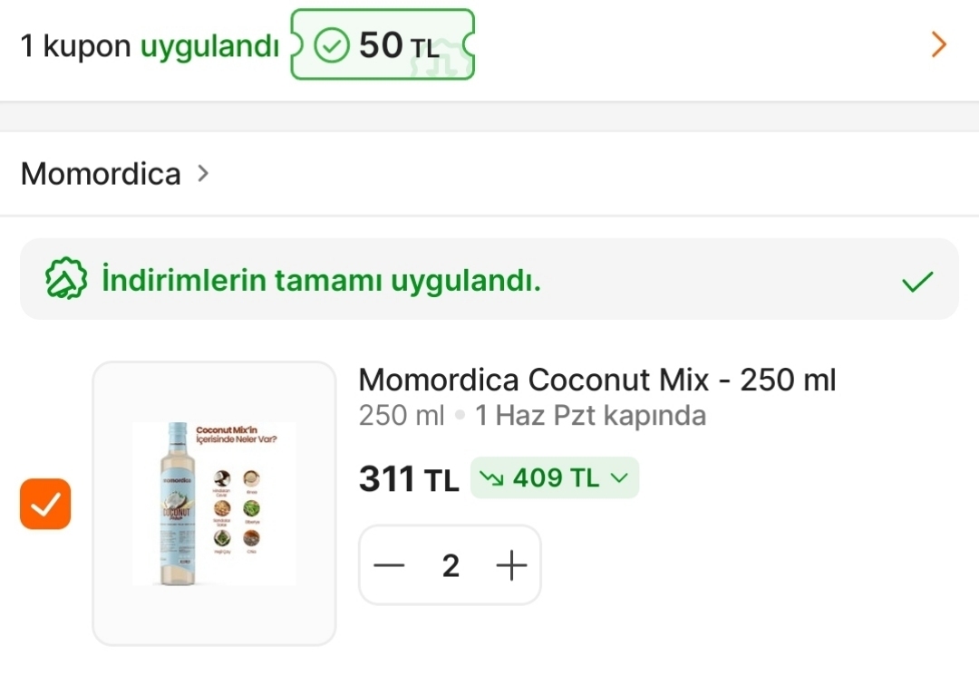 Momordica coconut mix 155 TL - Görsel 1