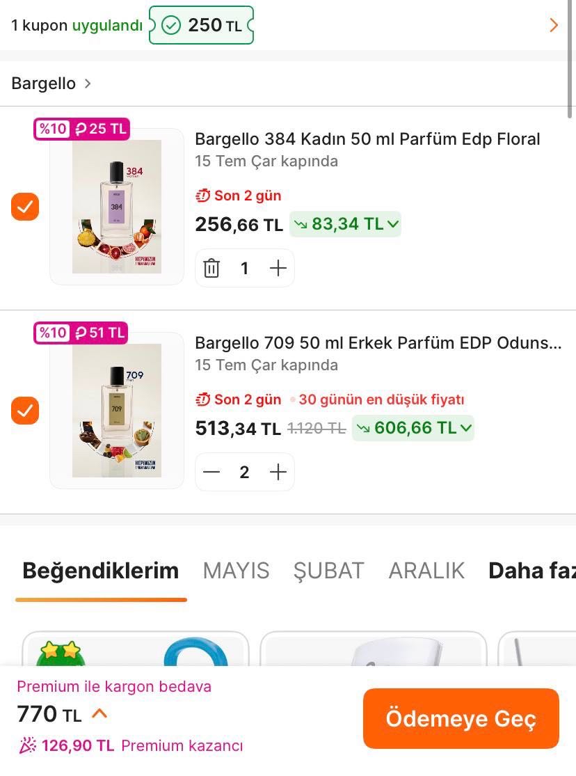 Bargello 50ml Kadın Erkek Parfüm
✅3 Adet Alımda KOZMOFİNAL Kodu ile Adedi 256TL’ye Geliyor - Premiuma Özel 77TL Hepsipara İade