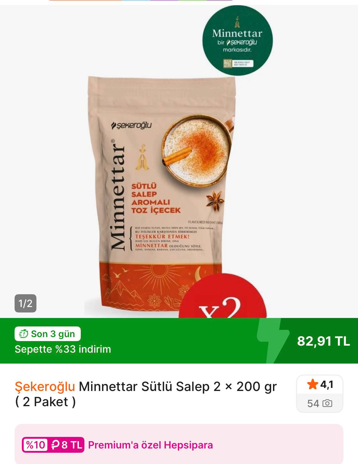 🔥Şekeroğlu 400 gram salep 74 TL - Görsel 1