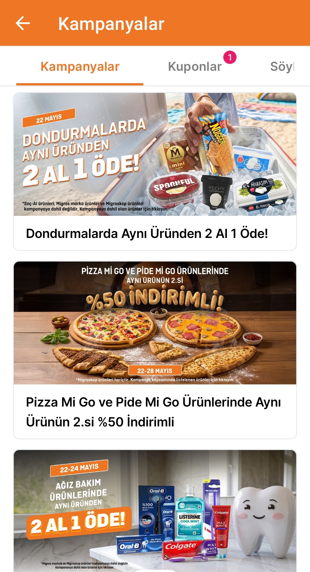 🍦Migros Market'te dondurmalarda 2 al 1 öde fırsatı başladı - Görsel 1