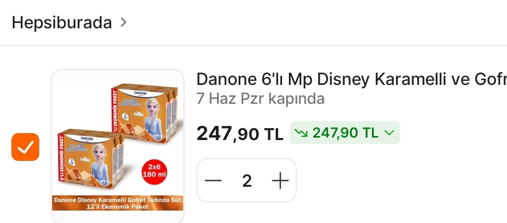 Danone Disney Karamelli Sütlerde 2 Al 1 Öde Adet 10 TL - Görsel 1