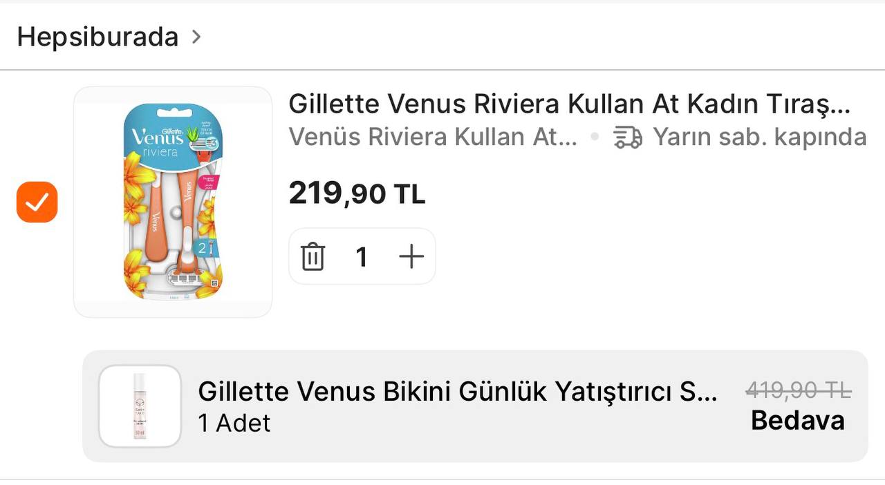 Gillette Venüs Alışverişlerinde Bikini Günlük Yatıştırıcı Serum Hediye - Görsel 1