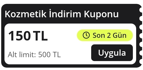 N11 kozmetik 500/150 TL indirim kodu - Görsel 1