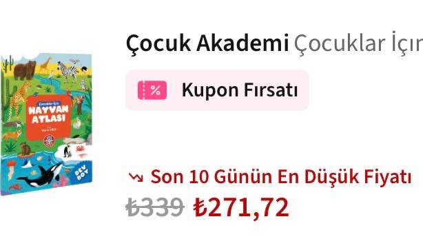 Çocuk Akademi kitaplar 3 AL 2 Öde + 400 TL'lik kupon