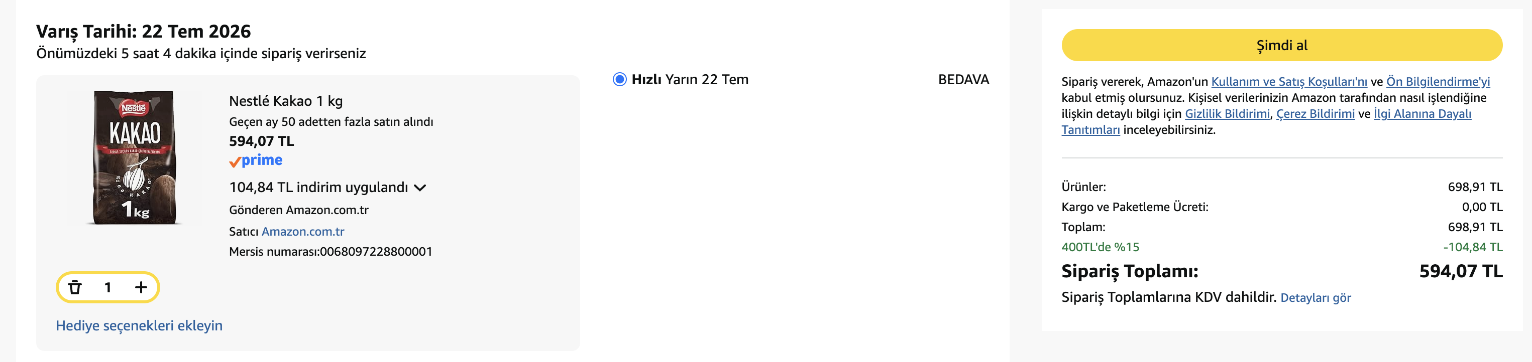 Nestlé Kakao 1 kg 594TL - Görsel 2