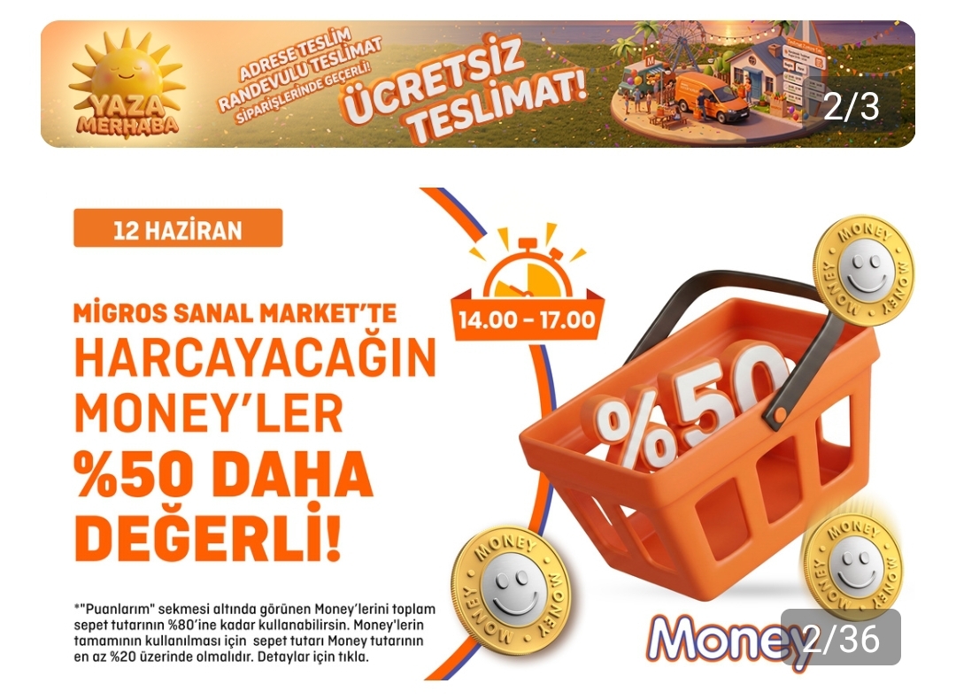 Migros Kampanyalara ek moneyler %50 daha değerli - Görsel 1
