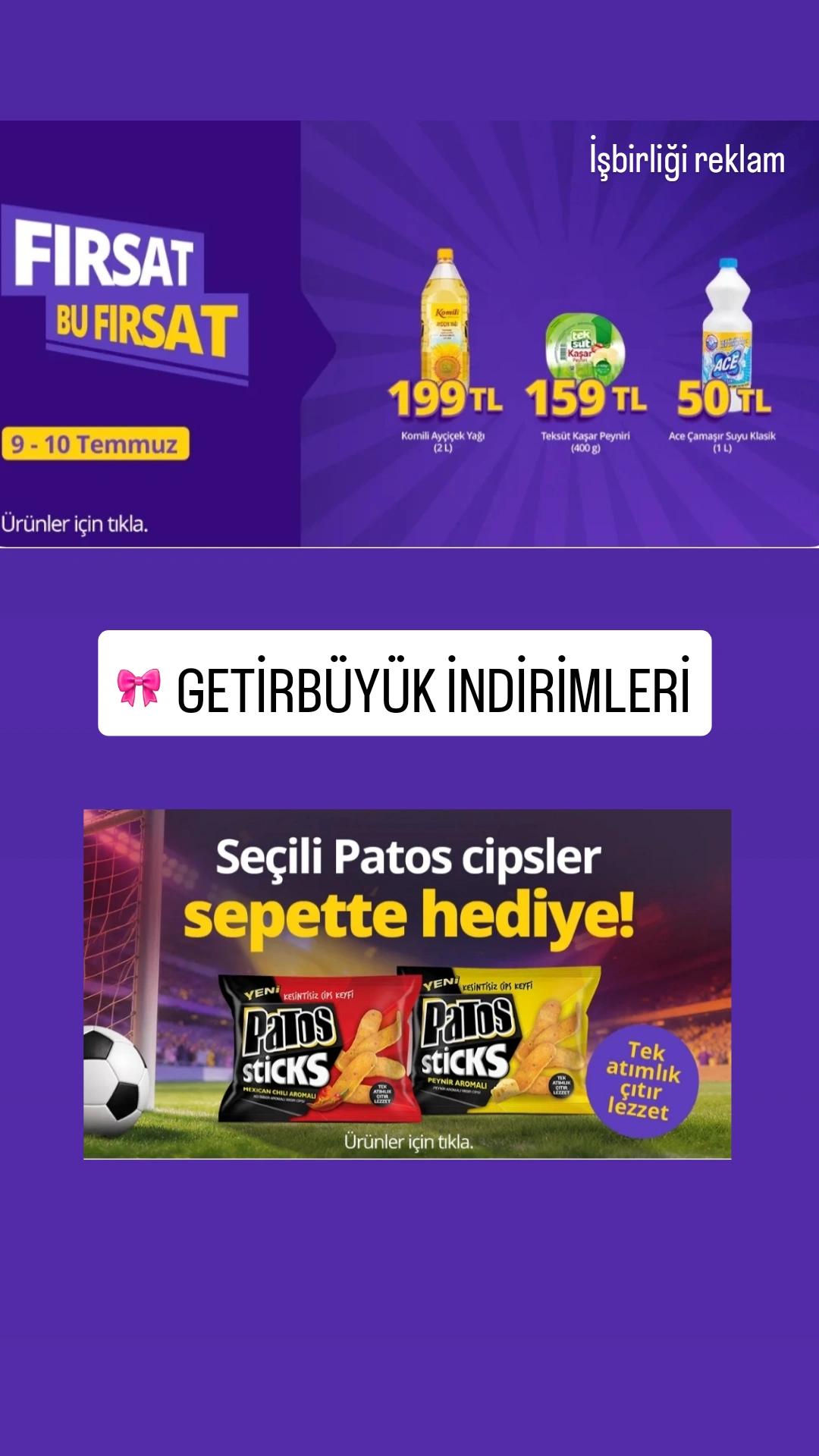 Komili ayçiçek yağı 199 TL, Patos cipsler hediye - Görsel 1