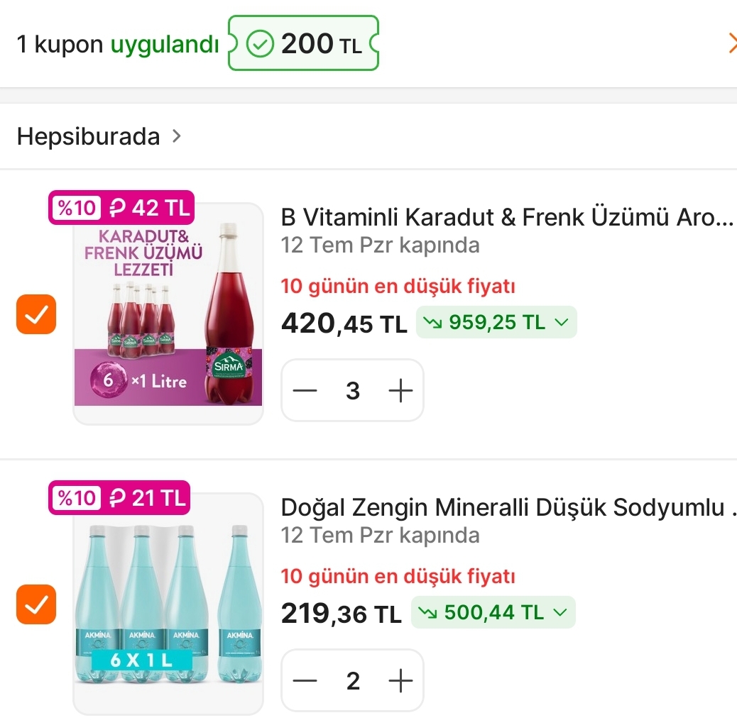 Sırma 1 Litre maden suyu 16 TL - Görsel 1