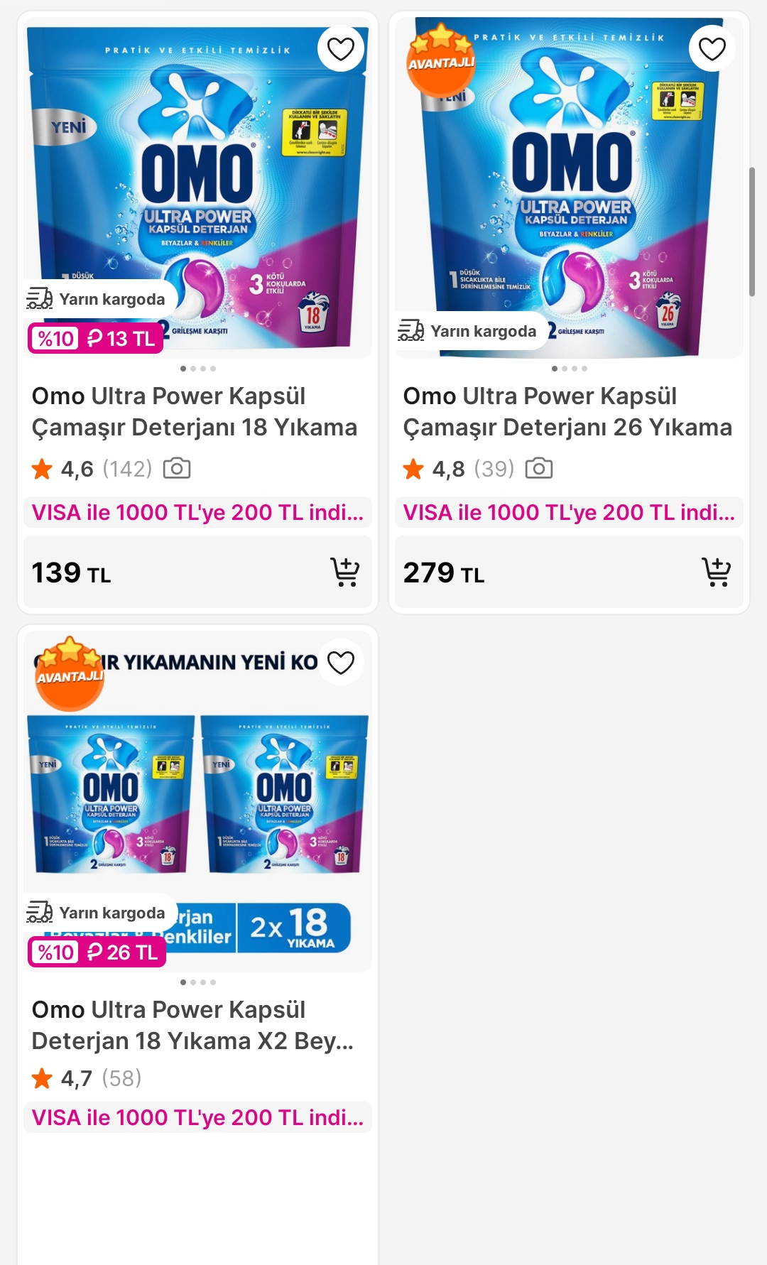 hepsiburada.com: Omo Kapsül Çamaşır Deterjanı 18 yıkama 139₺  - Görsel 1