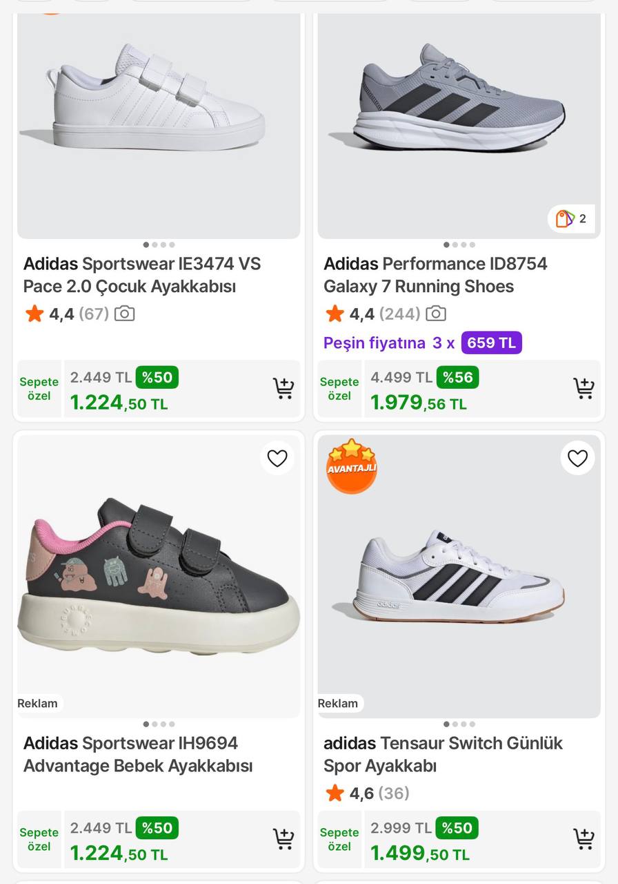Adidas sezon sonu özel %50 indirim - Görsel 1