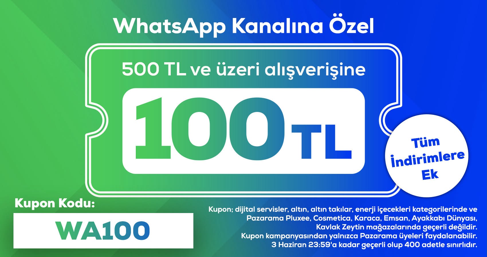 Pazarama 500/100 TL indirim kodu - Görsel 1