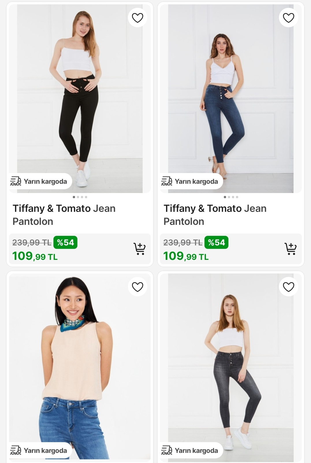 🔥 Jean pantolonlar 109 TL