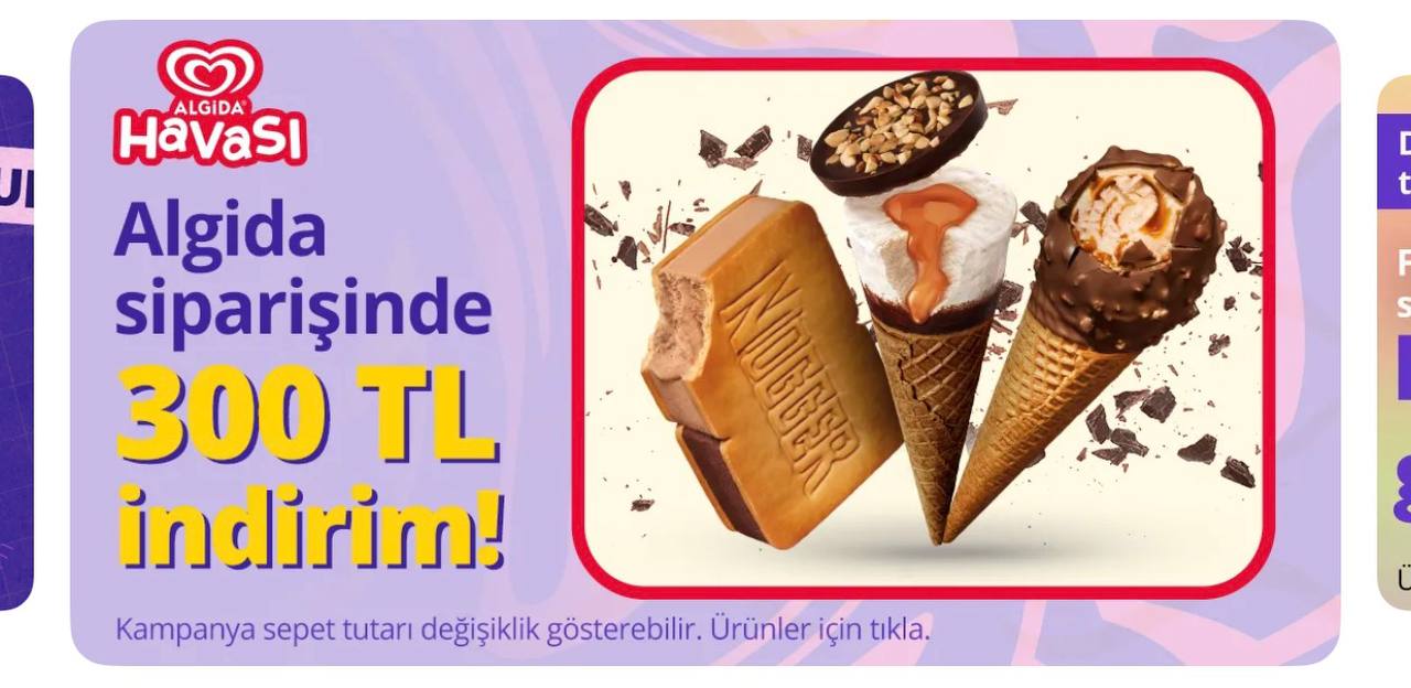 GetirBüyük dondurmalarda 600/300 TL indirim fırsatı - Görsel 1