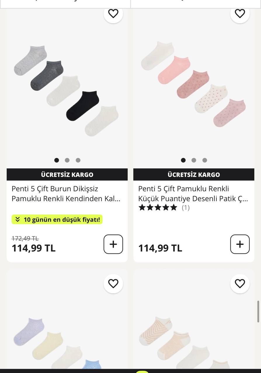 Penti 5'li çoraplar 114 TL + hemen100 kodu - Görsel 1