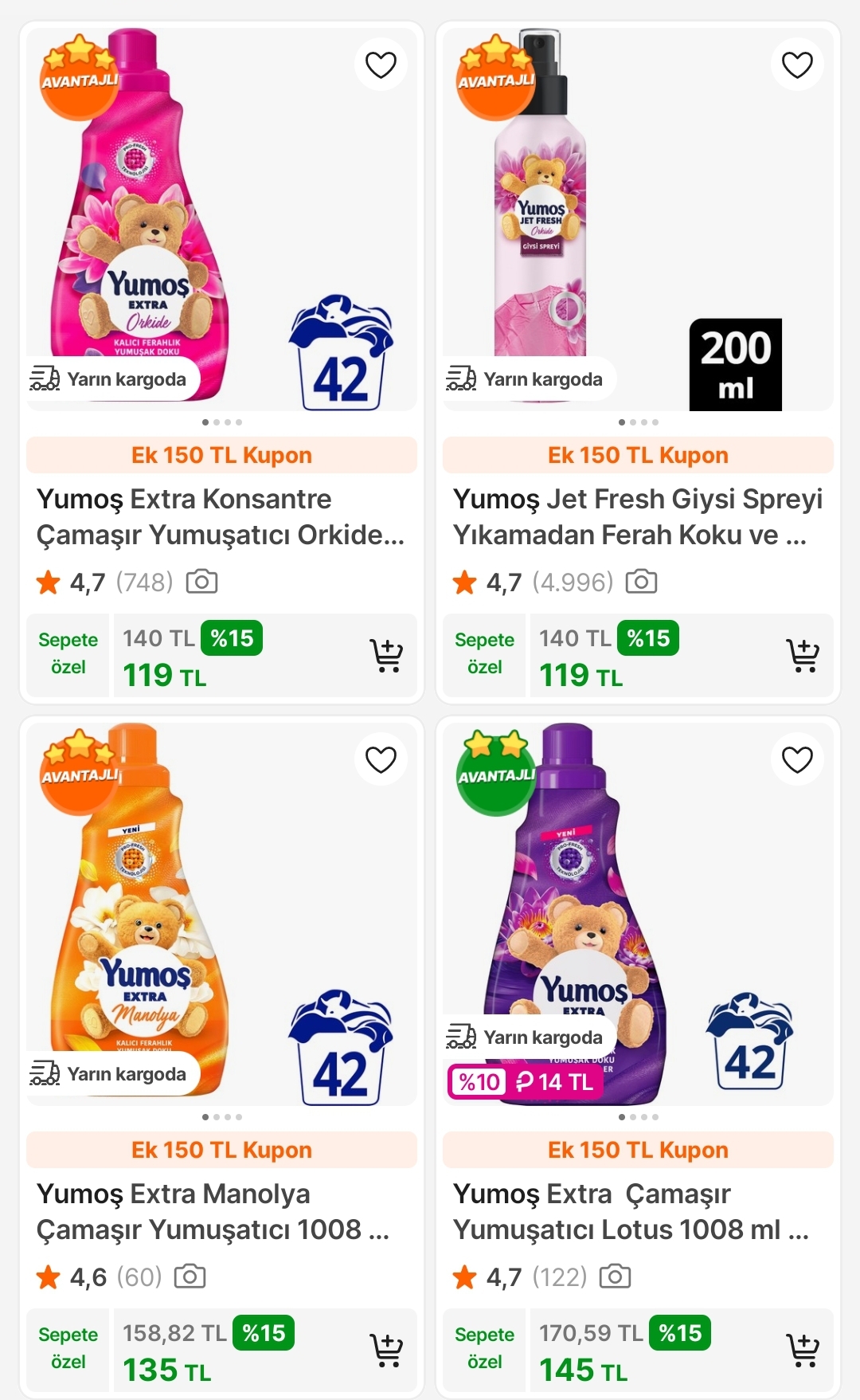 Koşş yumoş 119 TL ve
Sepette 750/150 TL kupon fırsatı - Görsel 1