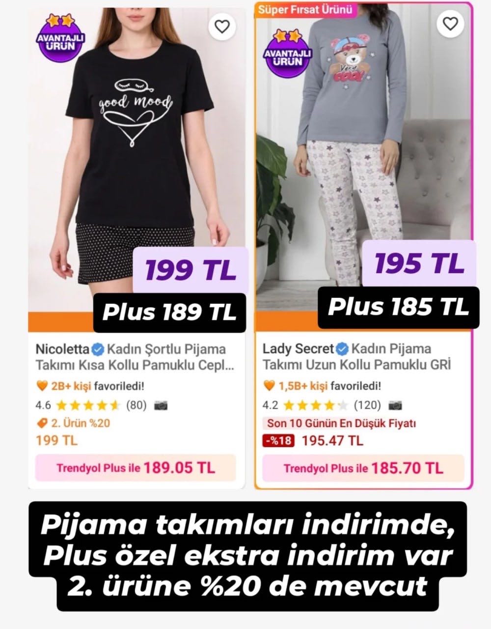 Pijama takımları 190₺