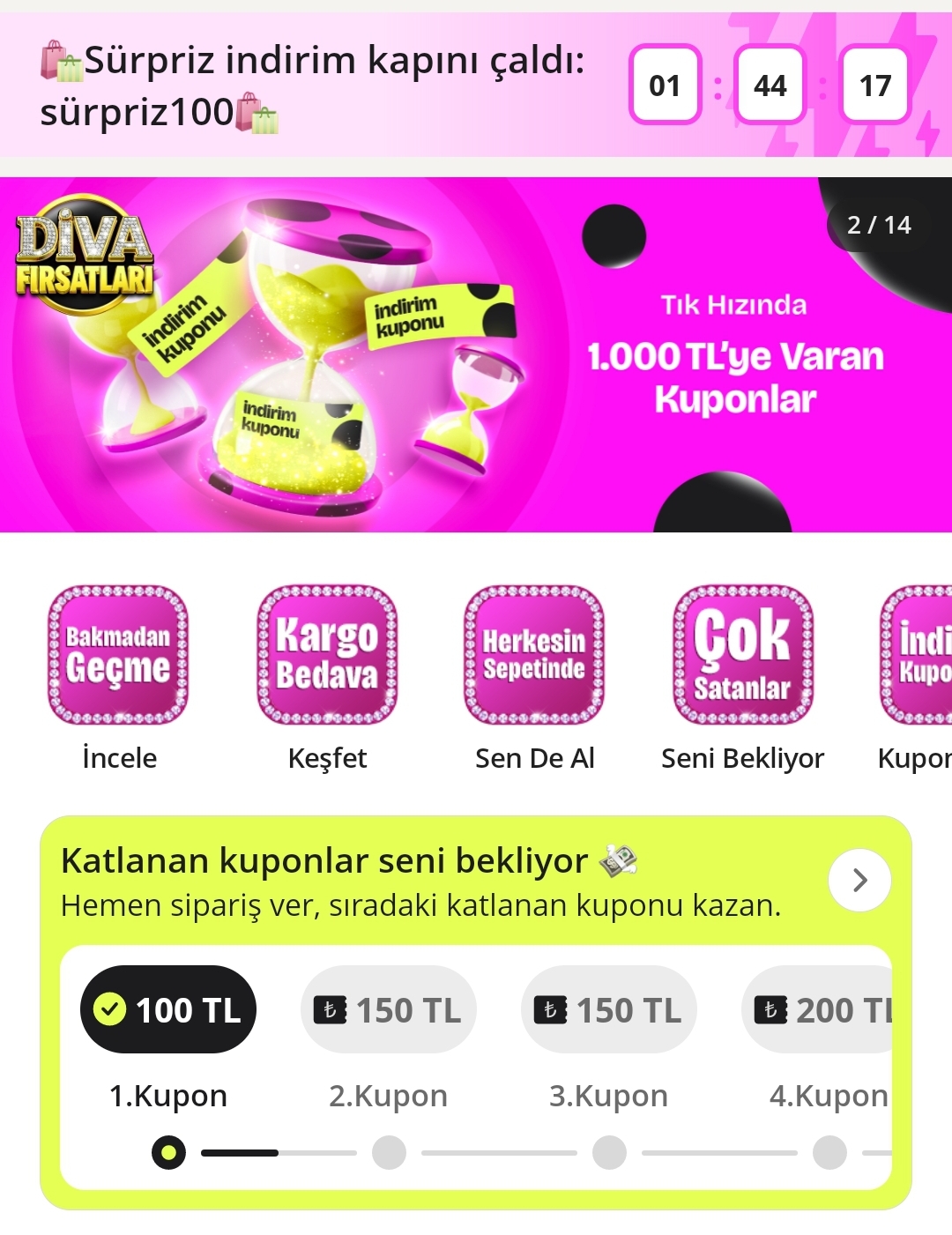 N11 tık hızında kuponlar aktif Defacto 500/150 kupon geldi - Görsel 1