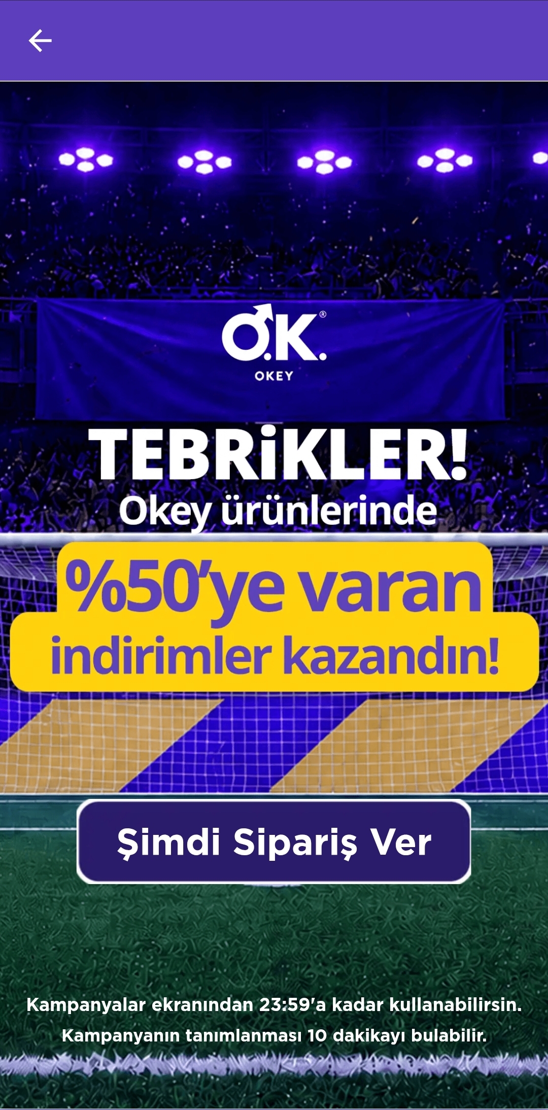 Okey ürünlerinde %50 indirim veren oyun aktif