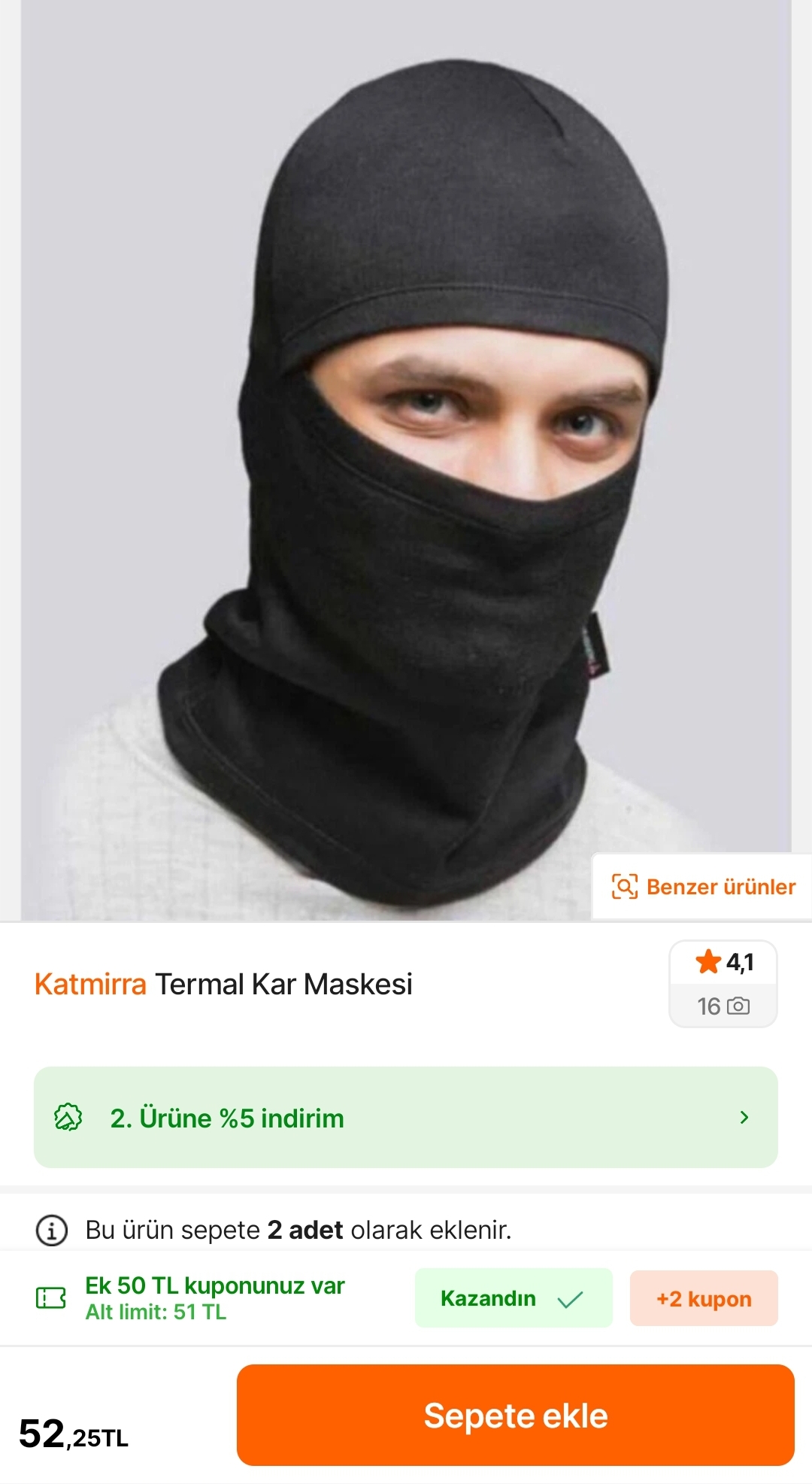 Hepsiburada 51/50 TL giyim kuponu geldi - Görsel 1