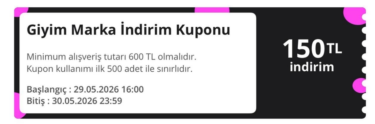 N11 moda150 kodu 600/150 TL giyim indirimi sağlar - Görsel 1