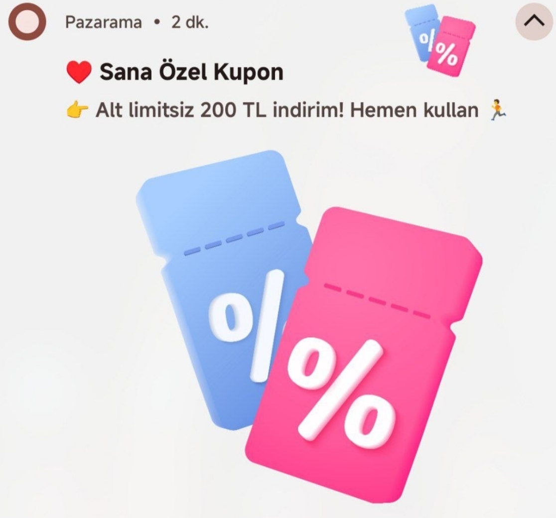 Pazarama alt limitsiz 200 TL kupon vermis (Hesap Kontrol) - Görsel 1