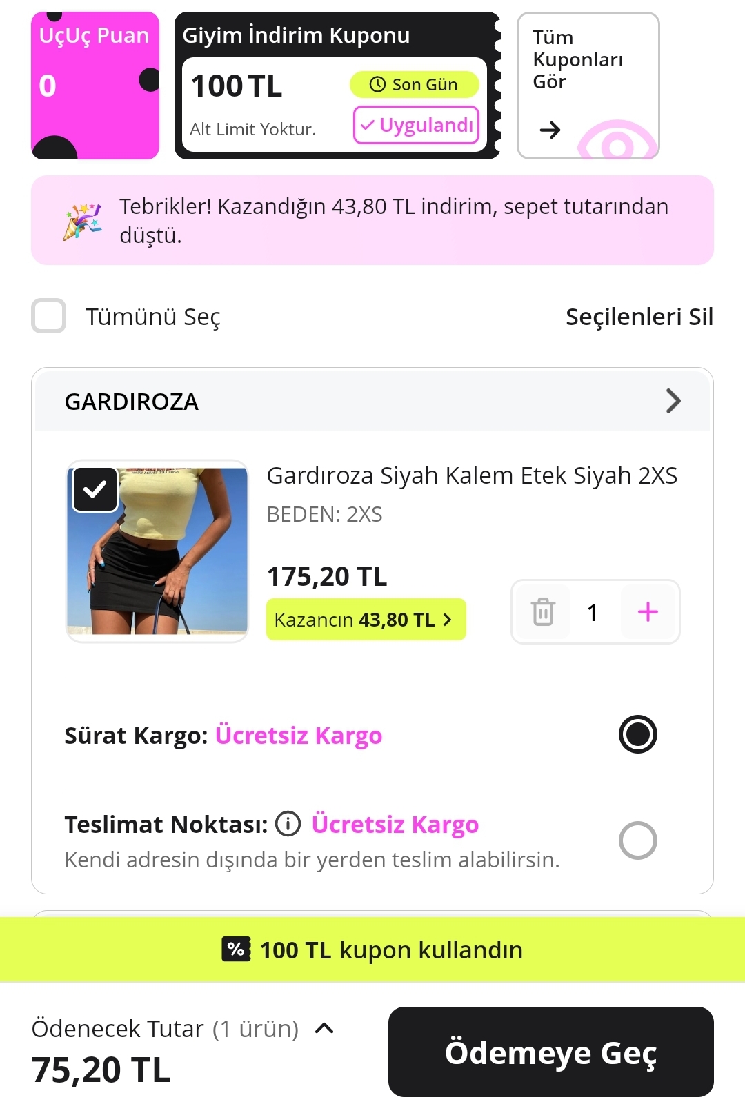 Koşş Alt limitsiz 100 TL giyim kuponu geldi - Görsel 1
