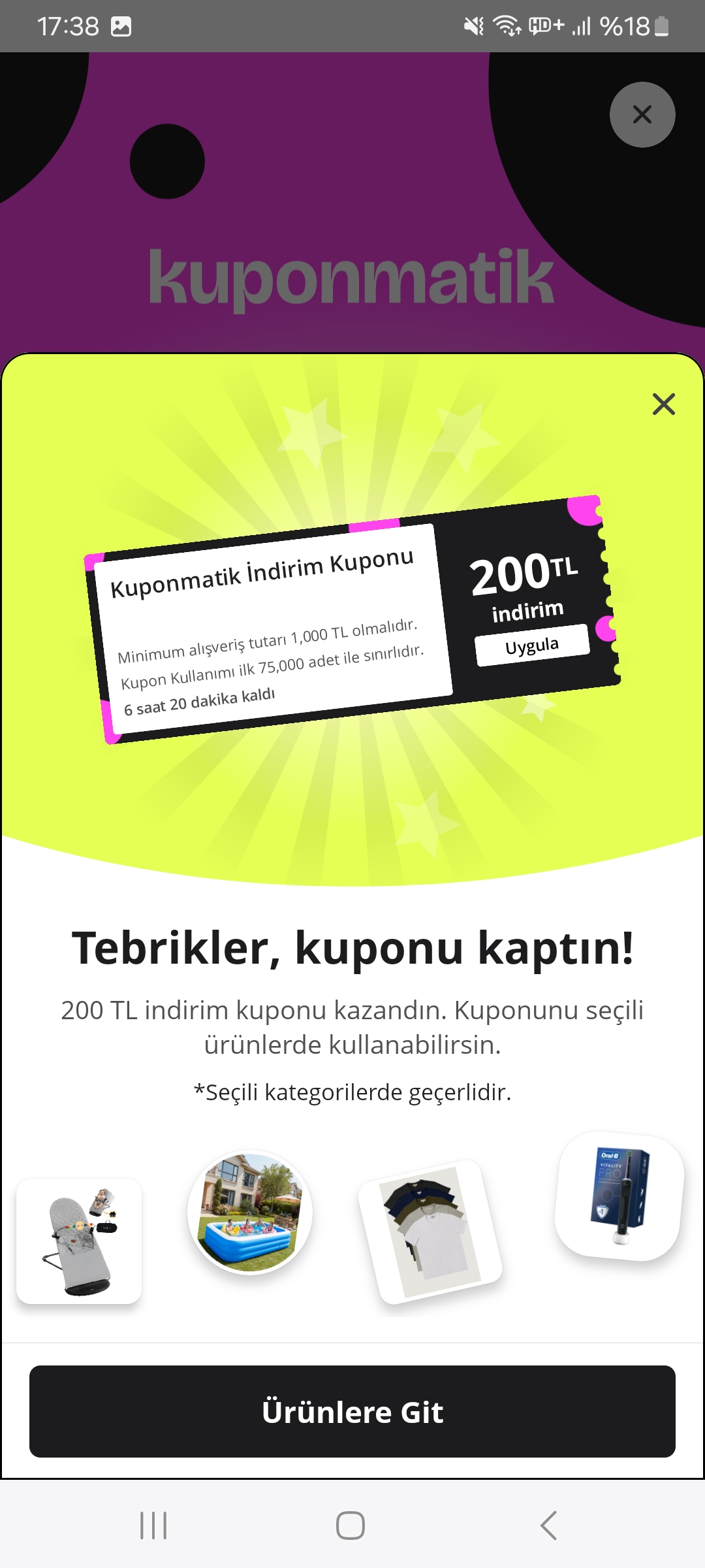 N11 kuponmatik çarkı aktif
Bana 1.000/200 TL verdi - Görsel 2
