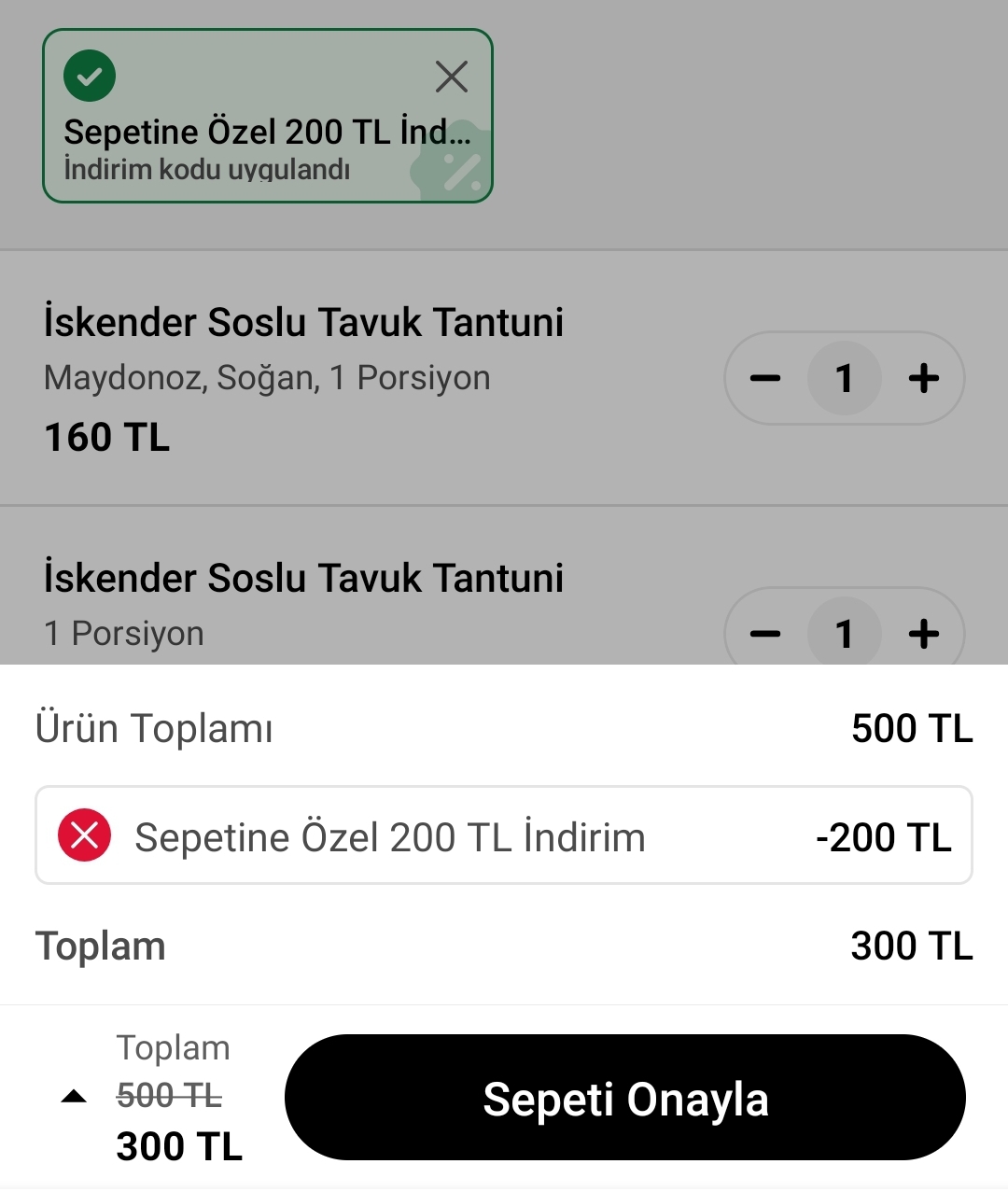 Trendyol Yemek 500/200 TL indirim kodu - Görsel 1